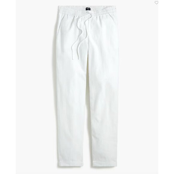 J.Crew Pants - J.Crew Womens White Linen-Blend Drawstring Pants Size 2